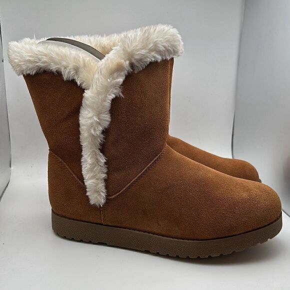 CUSHIONAIRE Women's Heather pull on boot +Memory Foam 8.5 CHESTNUT - Picture 1 of 7